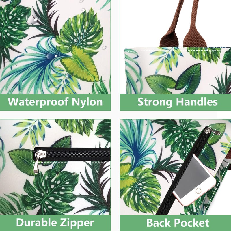 Gloppie Insulated Lunch Tote for Women | 9L Leakproof Cooler Bag with Palm Leaf Design | Thermal Work Lunch Bag for Office, Gym & Picnic - Image 4